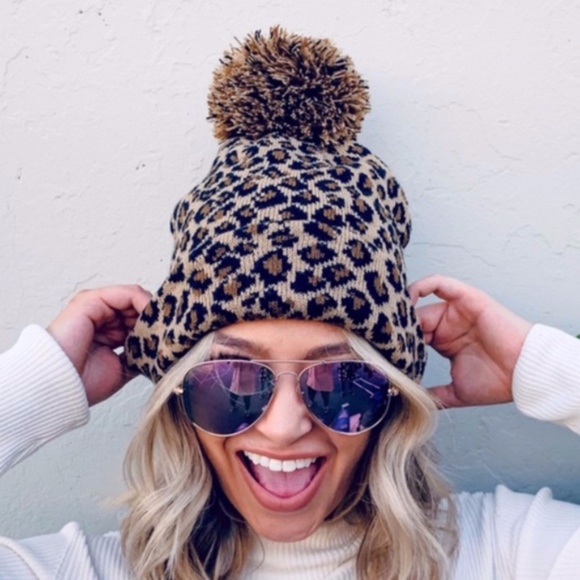 Bellanblue Accessories - Leopard Pom Beanie